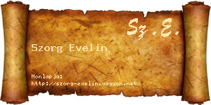 Szorg Evelin névjegykártya